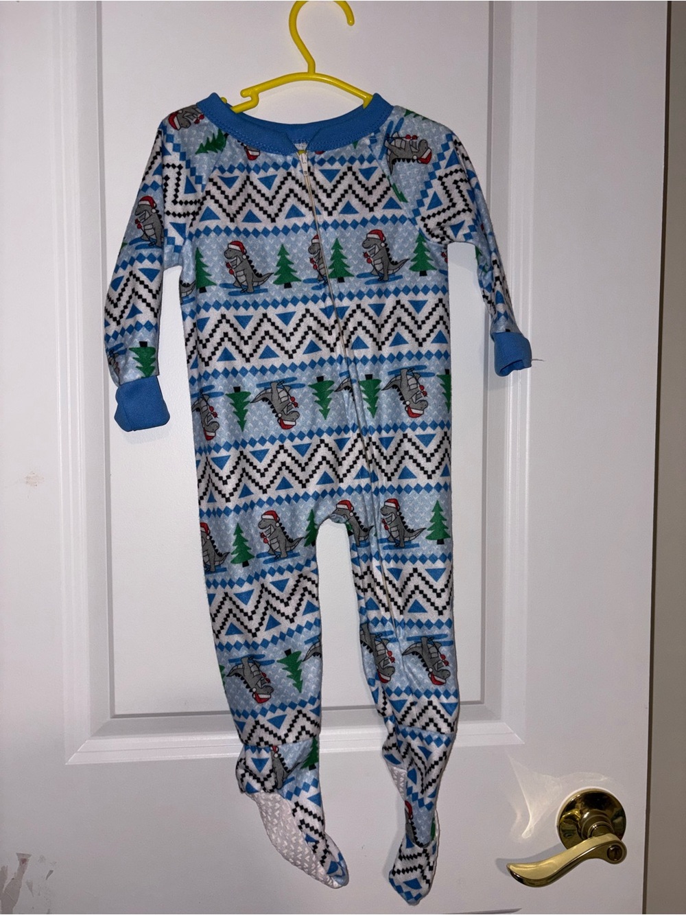 Marshalls Light Blue Dino & Tree Footed Pajamas